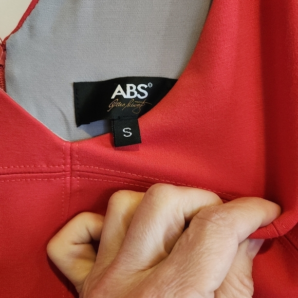 ABS by Allen Schwartz V-neck Flare Dress in Pink/Coral size small - Picture 4 of 4